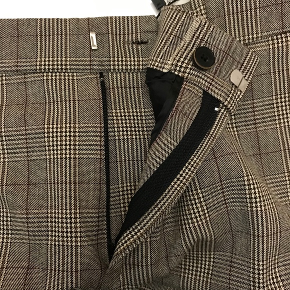 NWT Zara Woman Chino Fit Glen Plaid Checkered Pants Waist 36 - Picture 3 of 14